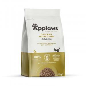 APPLAWS CAT ADULT CHICKEN LAMB bezgraudu sausā barība kaķiem Vista, jērs 7.5kg